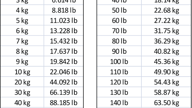 How Many Lbs Is 100 kg