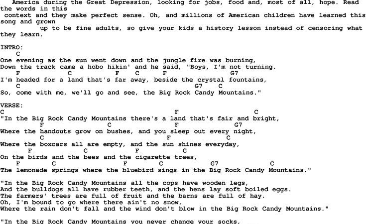 Big Rock Candy Mountain Lyrics