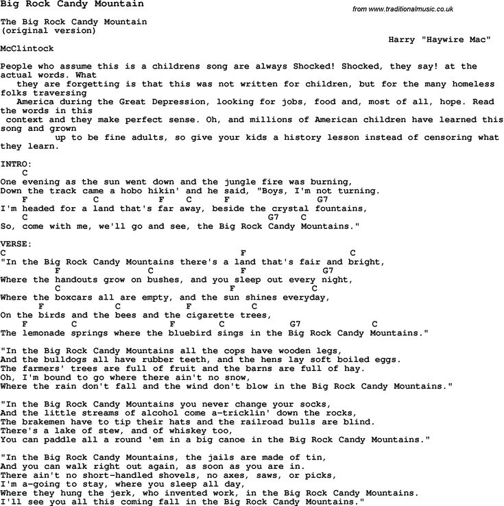 Big Rock Candy Mountain Lyrics