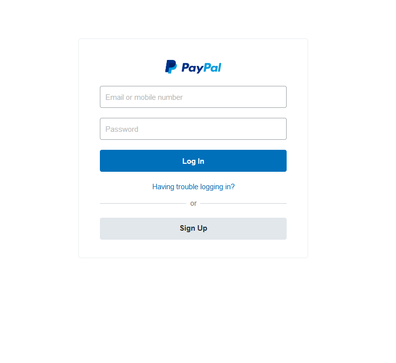 Paypal Login