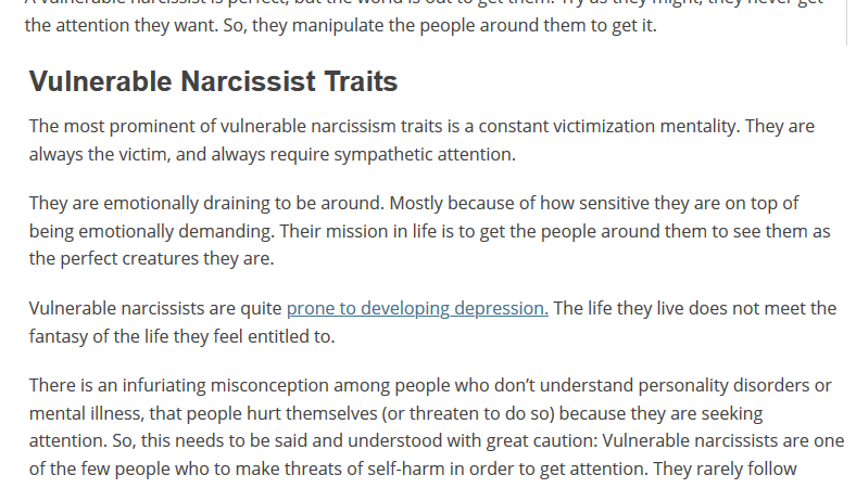 Vulnerable Narcissist